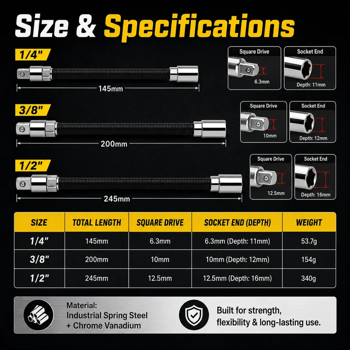 π 49% OFF π₯ Flexible Socket Extension Rod Tool Set For Tight Spaces