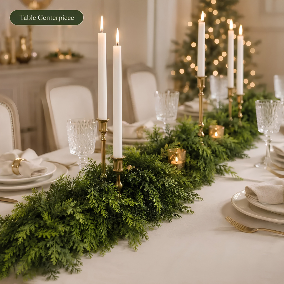 🚨 CLEARANCE SALE - 50% OFF 🎄 6ft Luxury Real-Touch Cedar Garland (2pcs/set)