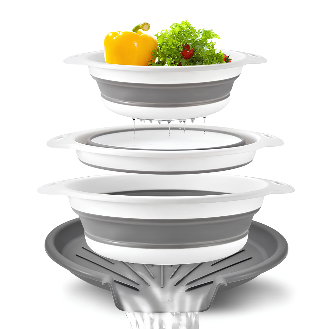 🔥 BLACK FRIDAY 70% OFF ⏰ 4-Piece Self-Draining Collapsible Colander Set 🥗