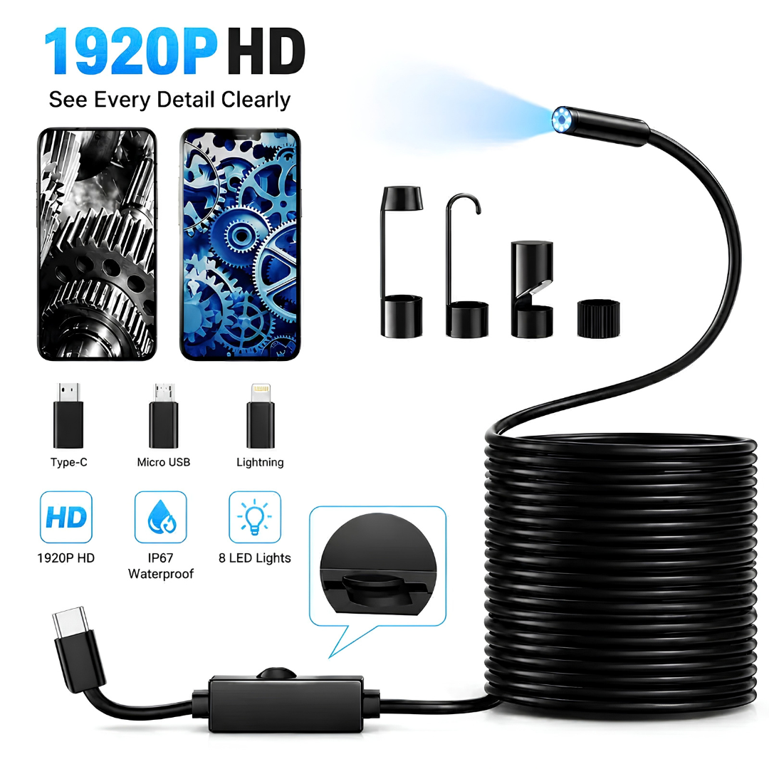 🔥 49% OFF TODAY ONLY ⏰ 1920P HD Automotive Diagnostic Endoscope 🔎