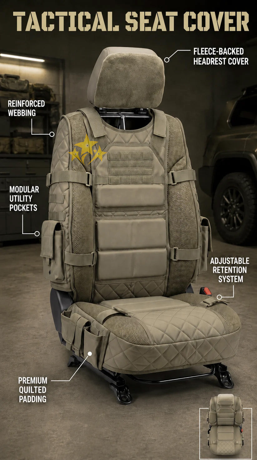 🚙Rugged Truck Seat Cover – Tactical Storage, Seat Protection & All‑Day Comfort