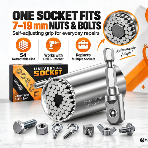 🔥 HOT SALE 49% OFF ⚙️ 2026 NEW 7–19mm Self-Adjusting Universal Socket Tool for Nuts & Bolts 🧰
