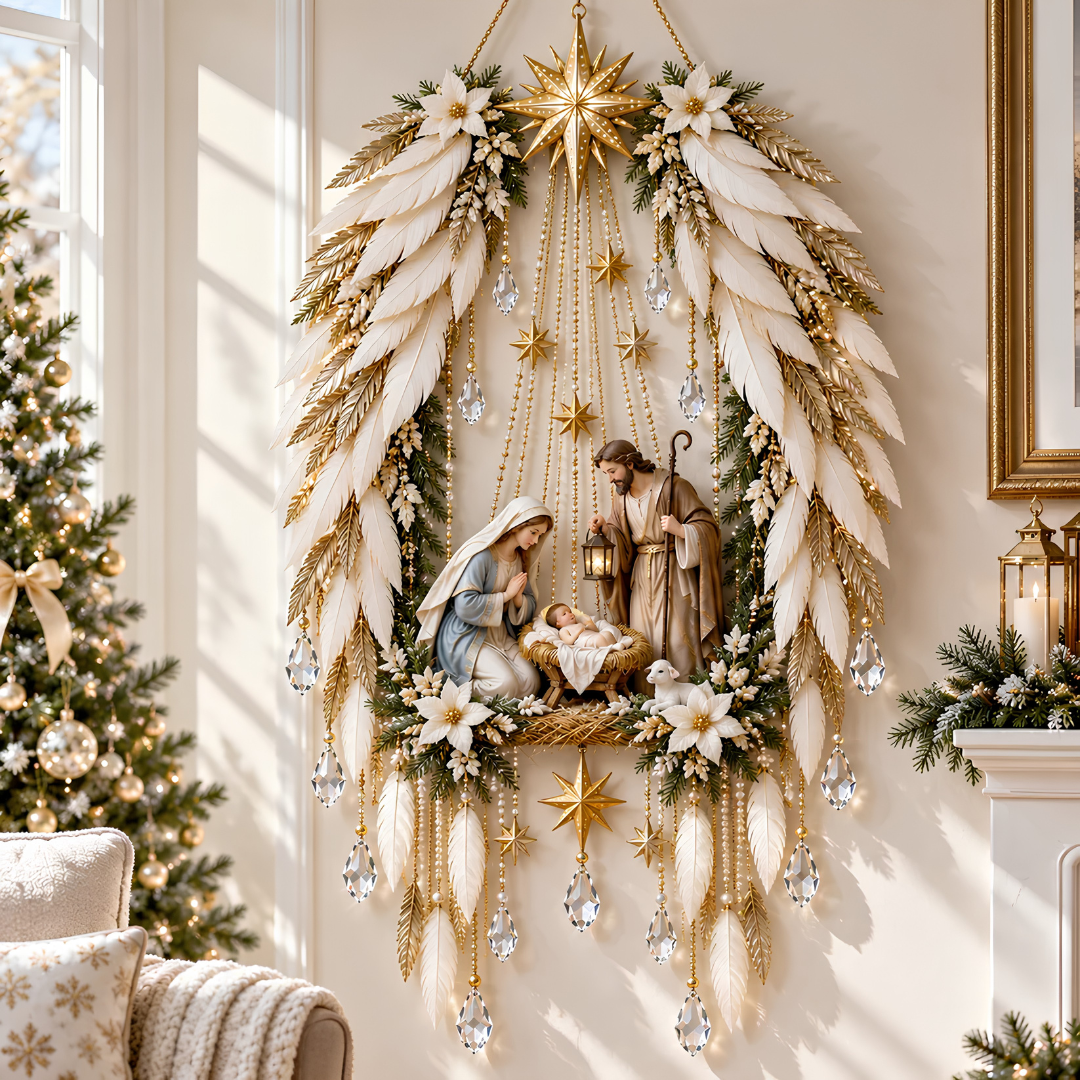 ✨ TODAY ONLY – 50% OFF! 👼 Heavenly Angel Wings Nativity Light 🪽