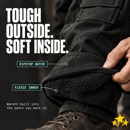Precision ThermoGuard™ Fleece-Lined Work Pants | Built for Cold Workdays
