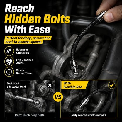 🚗 49% OFF 🔥 Flexible Socket Extension Rod Tool Set For Tight Spaces