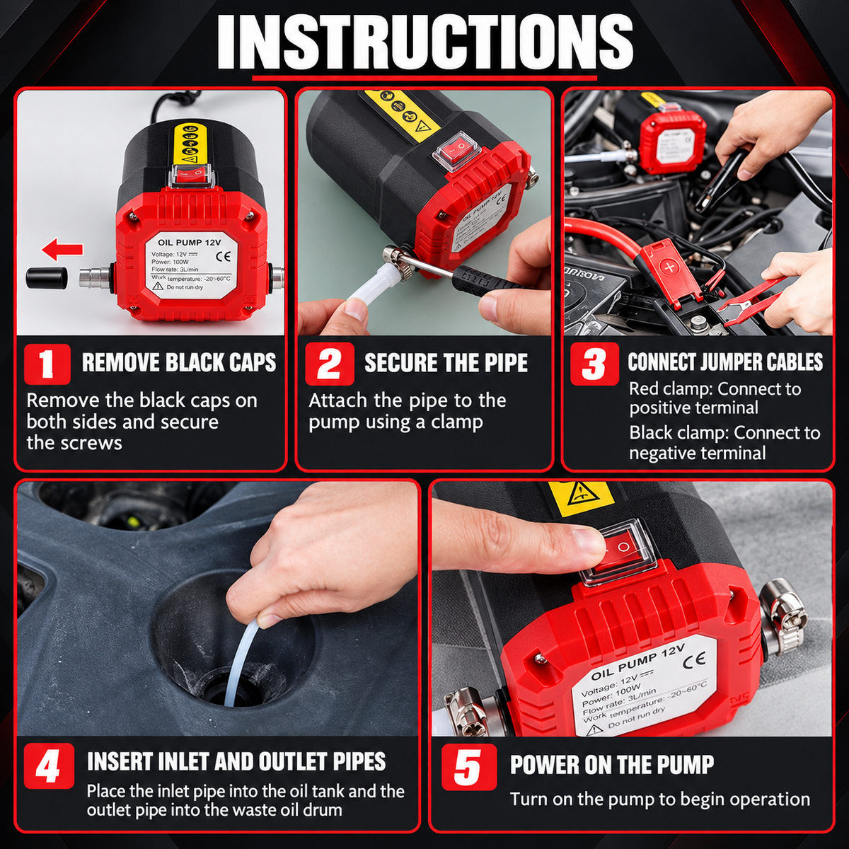 ✨ NEW UPGRADED - 30% OFF ✨ GARO 12V 80W Oil Extractor Pump