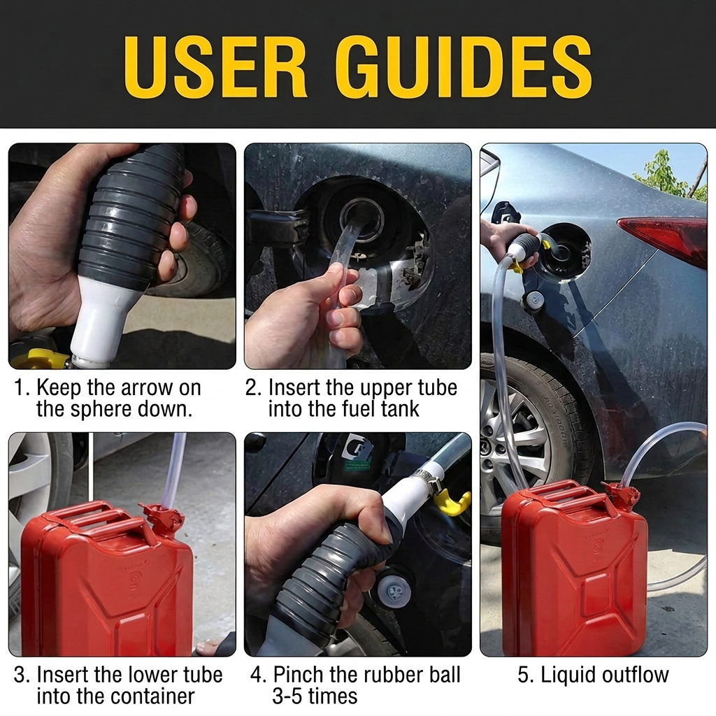 LIMITED 46% OFF ⛽ Fuel Transfer Pump – Portable Manual Siphon Kit for Liquids