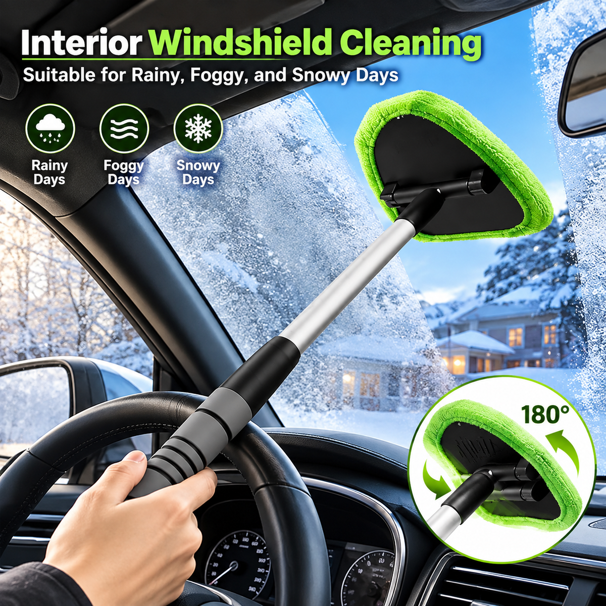 🧽 70% OFF TODAY ✨ Multi-Purpose Microfiber Cleaning Tool – Extendable Handle for Car, Kitchen, Home & Hard-to-Reach Areas
