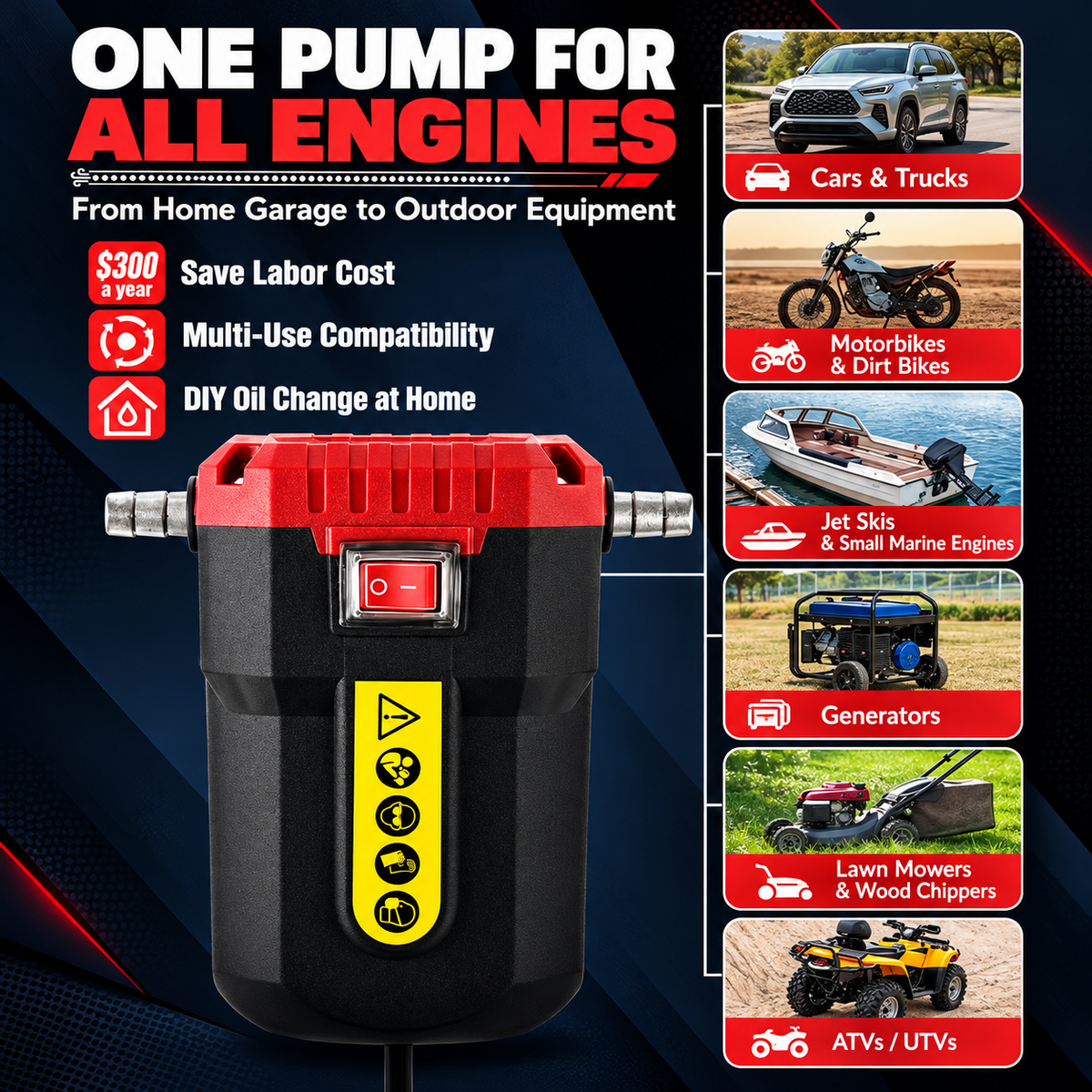 ✨ NEW UPGRADED - 30% OFF ✨ GARO 12V 80W Oil Extractor Pump
