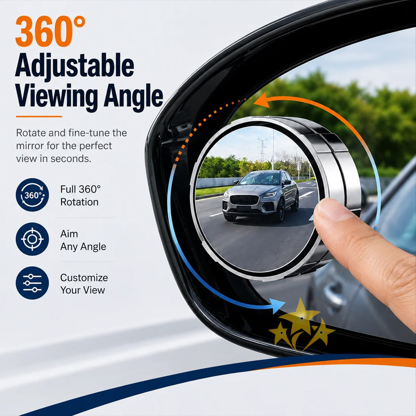 💥LIMITED DEAL 70%OFF💥 2-Pack Blind Spot Mirrors – 360° Adjustable Wide-Angle Rearview Safety Mirrors