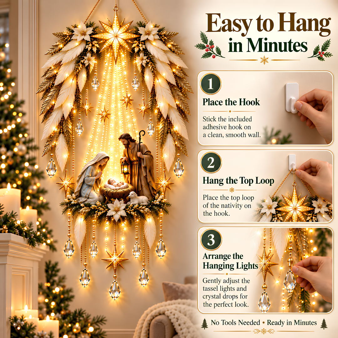✨ TODAY ONLY – 50% OFF! 👼 Heavenly Angel Wings Nativity Light 🪽