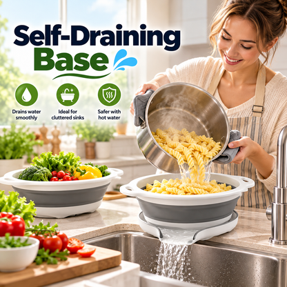 🔥 BLACK FRIDAY 70% OFF ⏰ 4-Piece Self-Draining Collapsible Colander Set 🥗