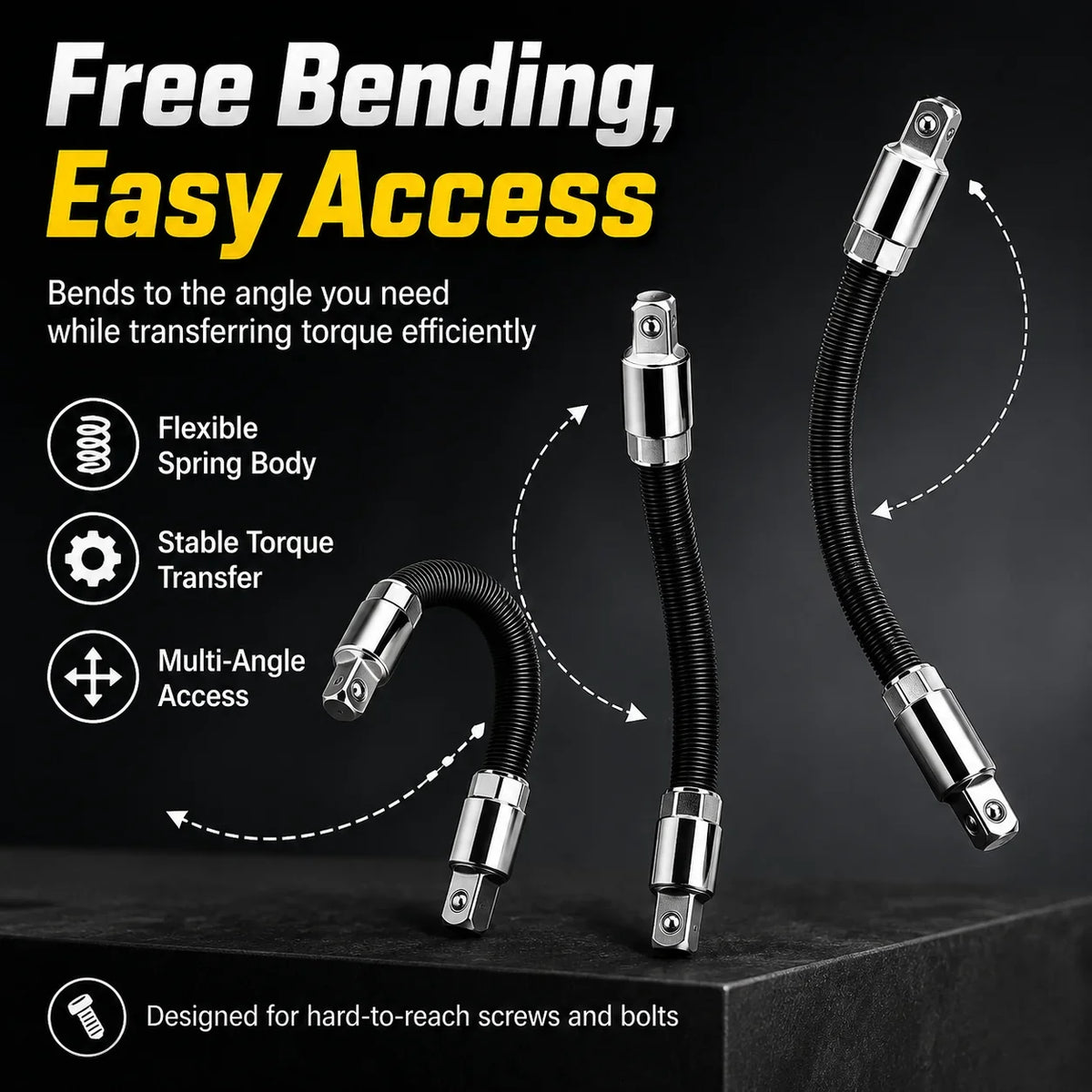 🚗 49% OFF 🔥 Flexible Socket Extension Rod Tool Set For Tight Spaces