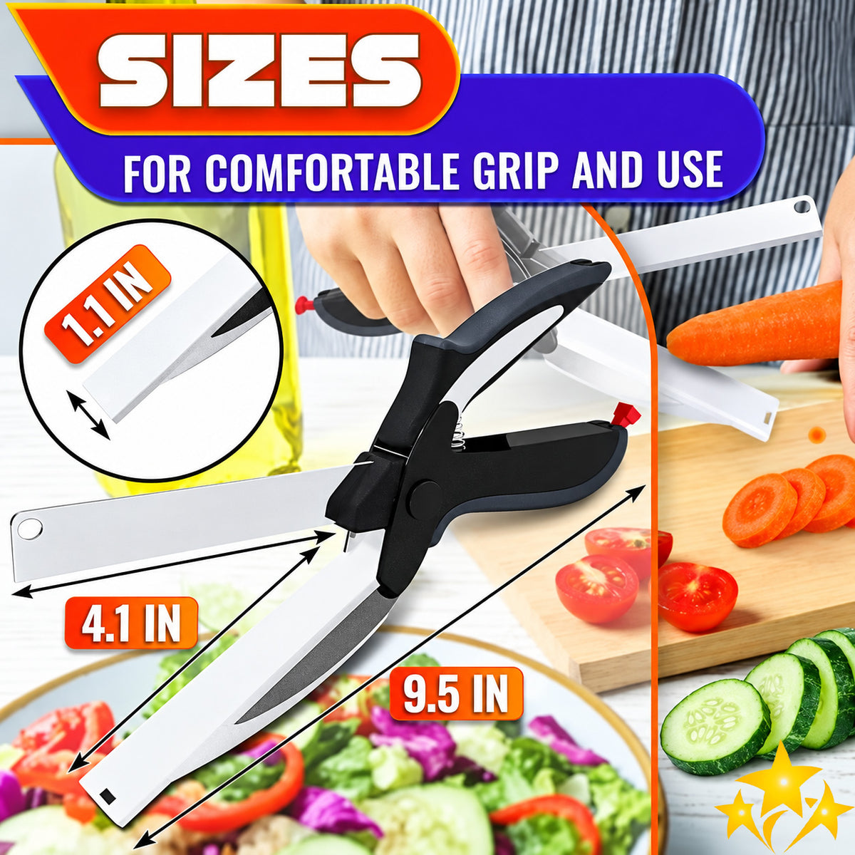 🔪 SALE 70% OFF ✂️ 2026 Upgraded 2-in-1 Kitchen Scissors with Built-In Cutting Board – Stainless Steel, Safety Lock