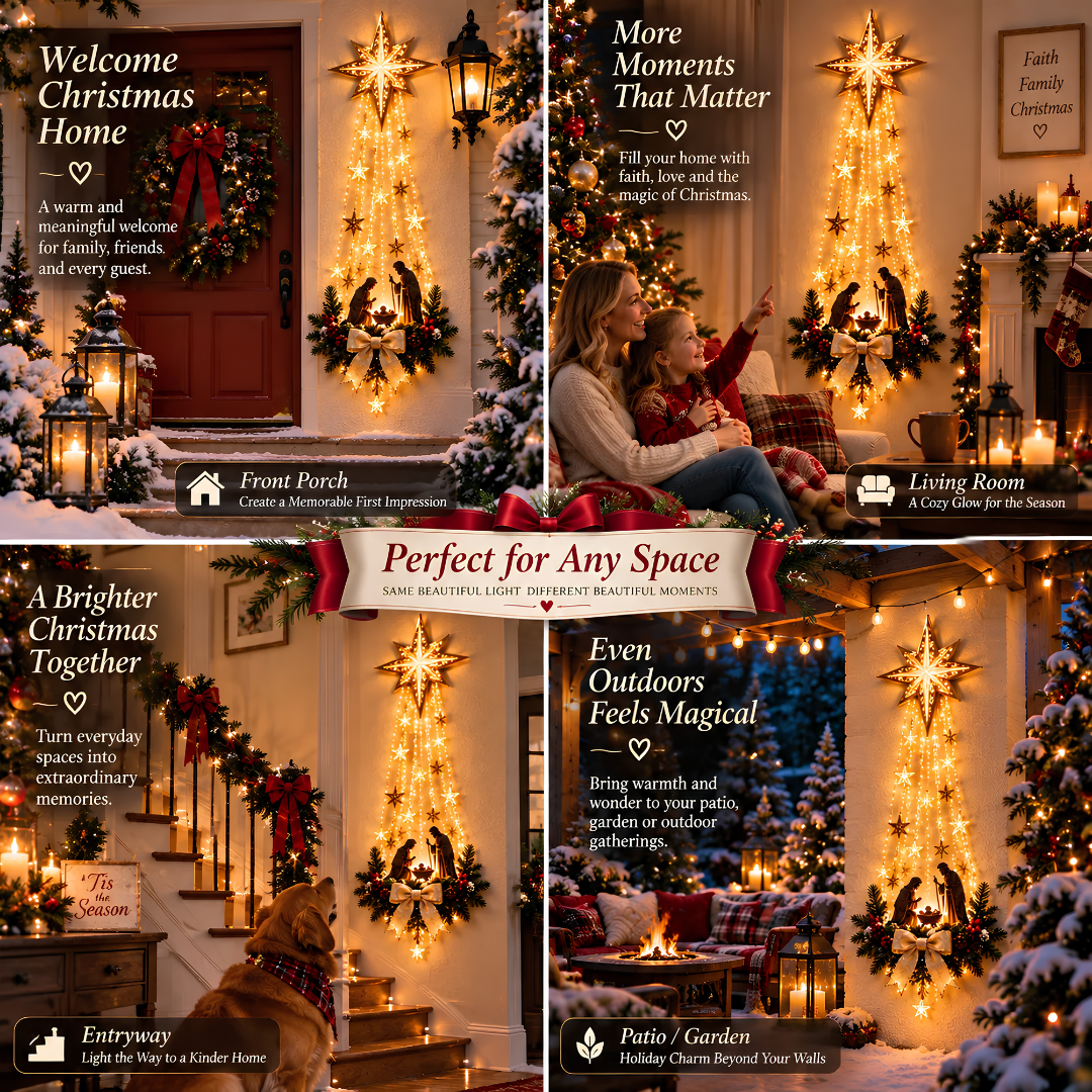 ✨ Last Day – 50% OFF! ✝️ Bethlehem Star of Faith – Lighted Nativity Wall Decor