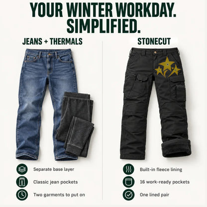 Precision ThermoGuard™ Fleece-Lined Work Pants | Built for Cold Workdays