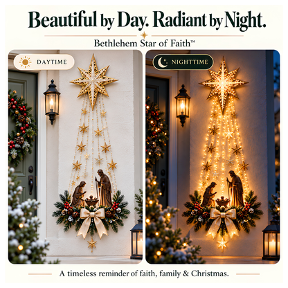 ✨ Last Day – 50% OFF! ✝️ Bethlehem Star of Faith – Lighted Nativity Wall Decor
