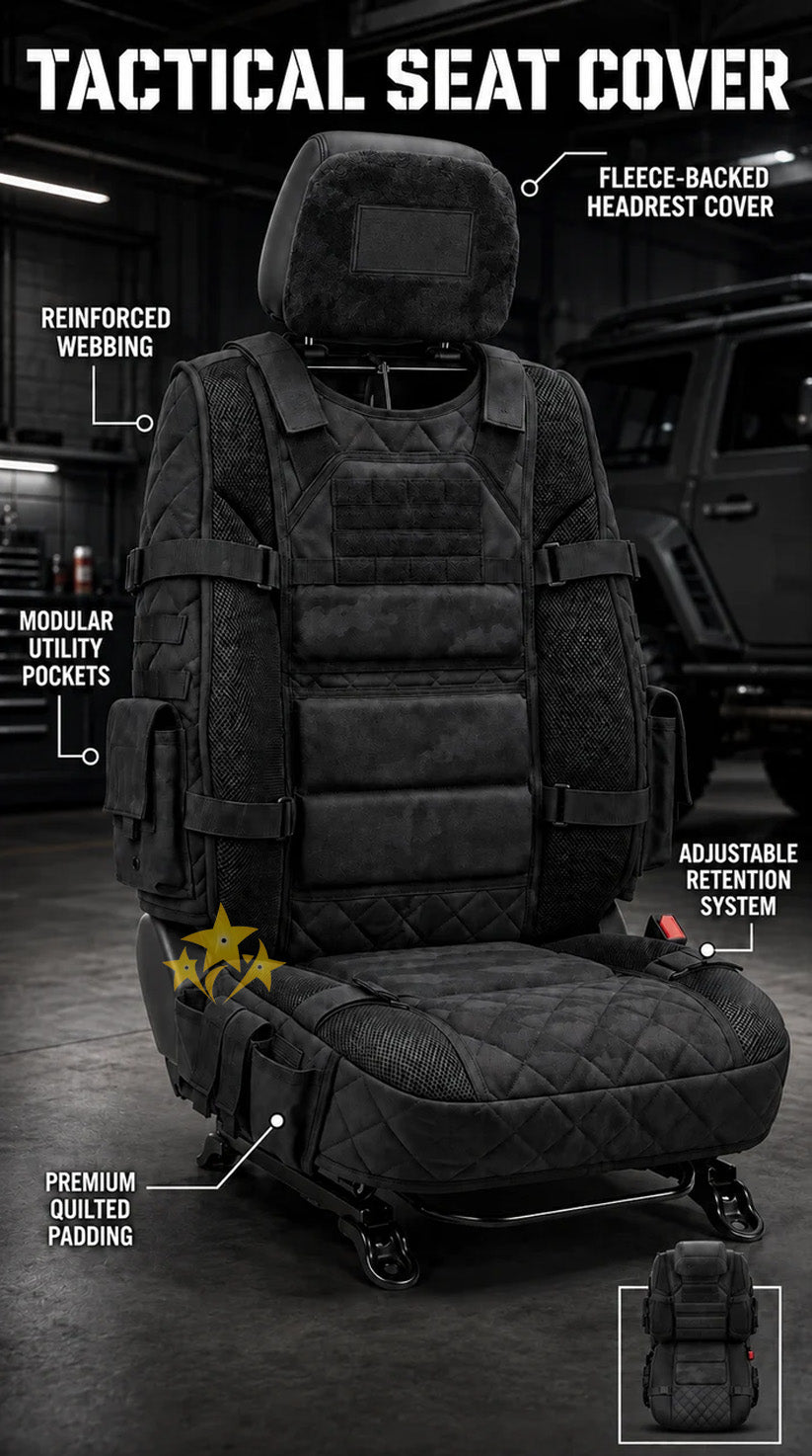🚙Rugged Truck Seat Cover – Tactical Storage, Seat Protection & All‑Day Comfort