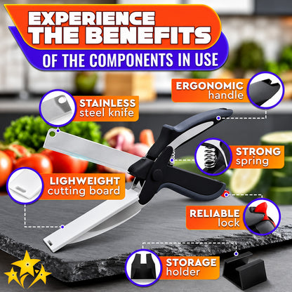 🔪 SALE 70% OFF ✂️ 2026 Upgraded 2-in-1 Kitchen Scissors with Built-In Cutting Board – Stainless Steel, Safety Lock