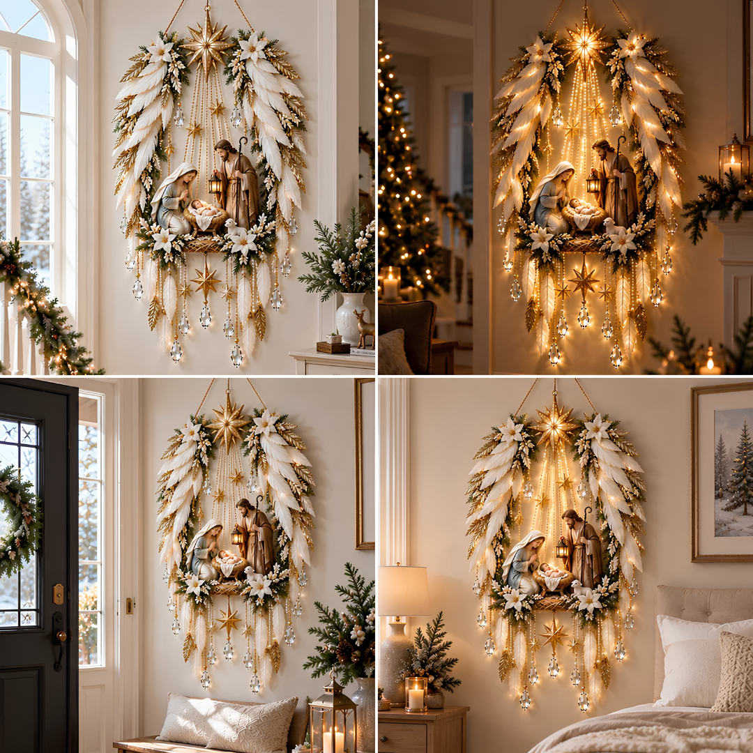 ✨ TODAY ONLY – 50% OFF! 👼 Heavenly Angel Wings Nativity Light 🪽