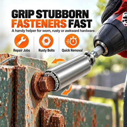 🔥 HOT SALE 49% OFF ⚙️ 2026 NEW 7–19mm Self-Adjusting Universal Socket Tool for Nuts & Bolts 🧰