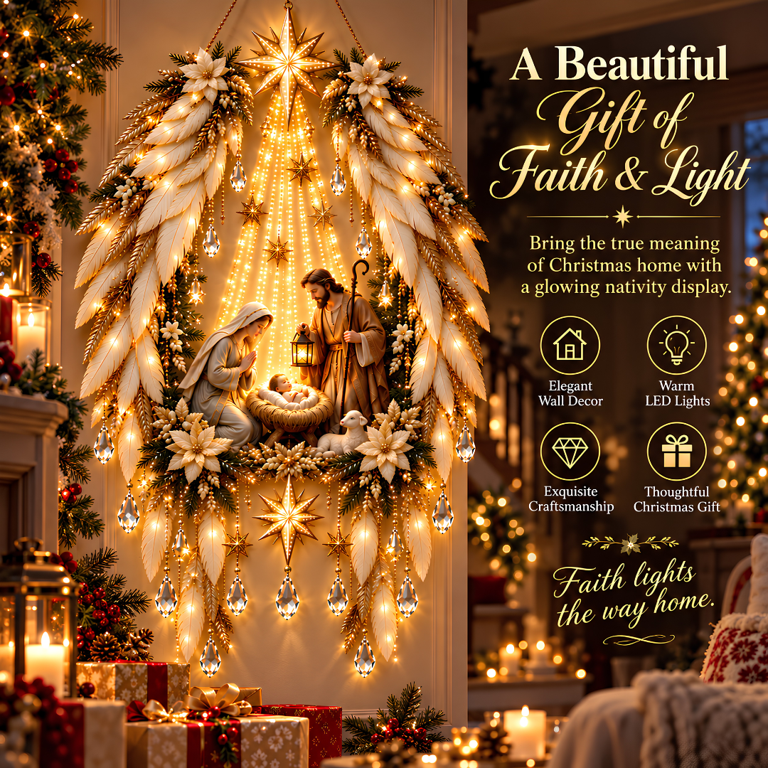 ✨ TODAY ONLY – 50% OFF! 👼 Heavenly Angel Wings Nativity Light 🪽