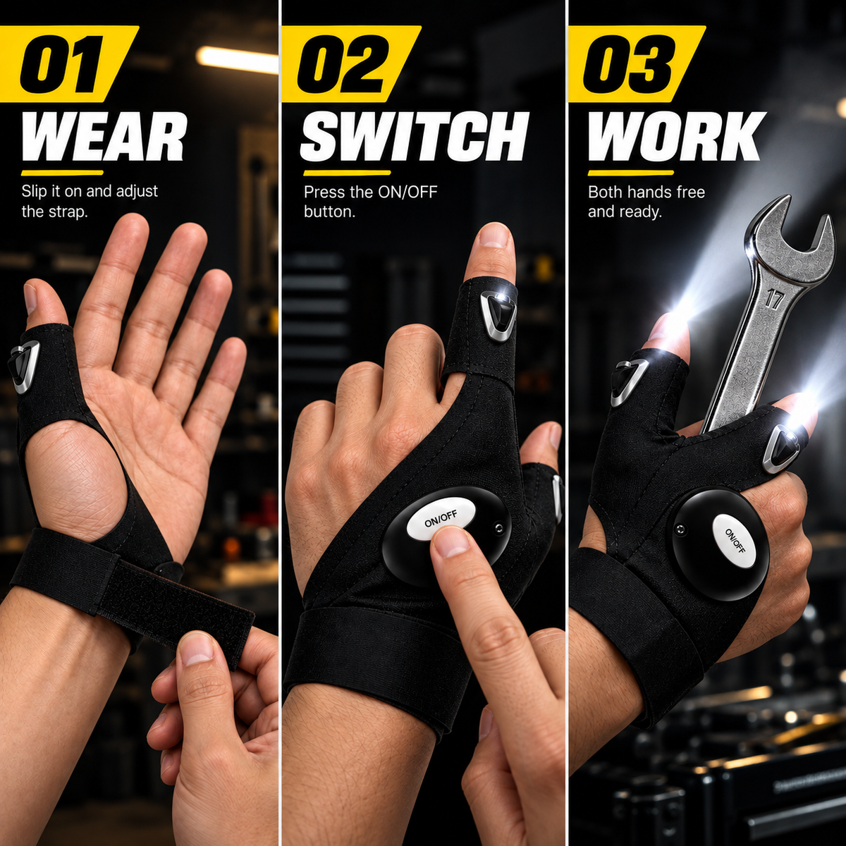 🔥 LAST DAY 49% OFF ⚡ 2026 Upgrade Hands-Free LED Flashlight Gloves