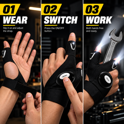 🔥 LAST DAY 49% OFF ⚡ 2026 Upgrade Hands-Free LED Flashlight Gloves