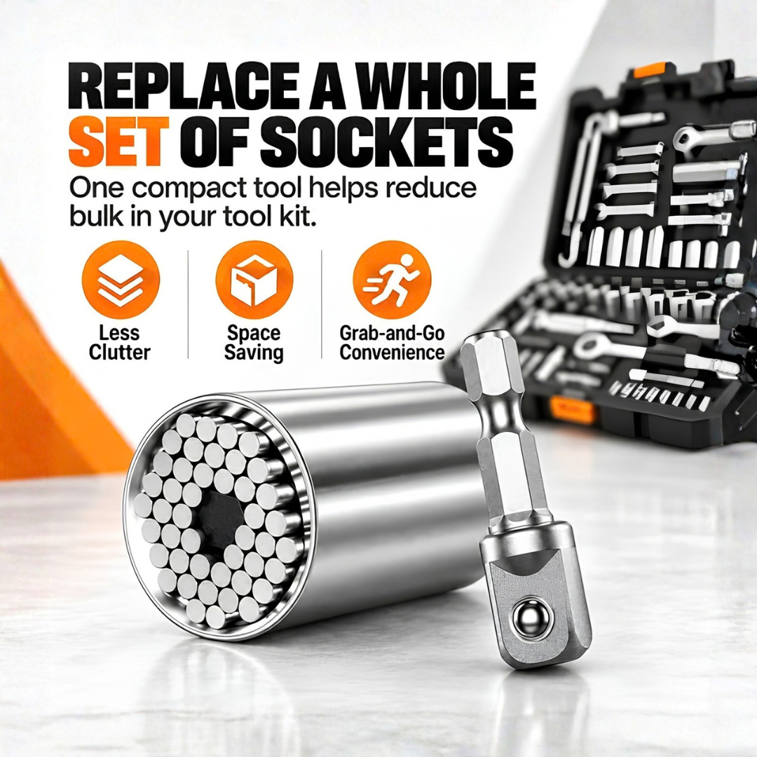 🔥 HOT SALE 49% OFF ⚙️ 2026 NEW 7–19mm Self-Adjusting Universal Socket Tool for Nuts & Bolts 🧰