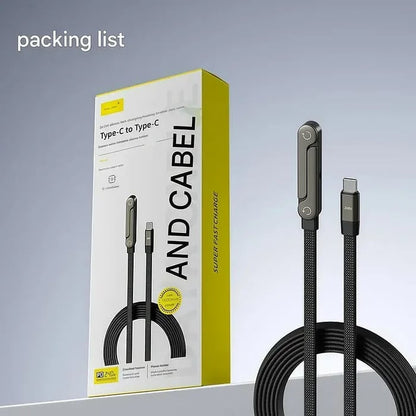 ⚡Official Authorized | MFi-Certified Cables 🔥 2-in-1 Invisible Holder Charger Cable - 240W Fast Charging Cord with Built-In Phone Stand