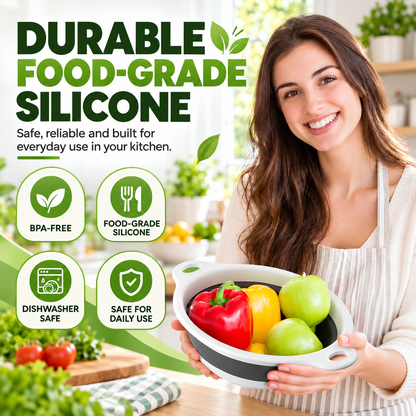 🔥 BLACK FRIDAY 70% OFF ⏰ 4-Piece Self-Draining Collapsible Colander Set 🥗