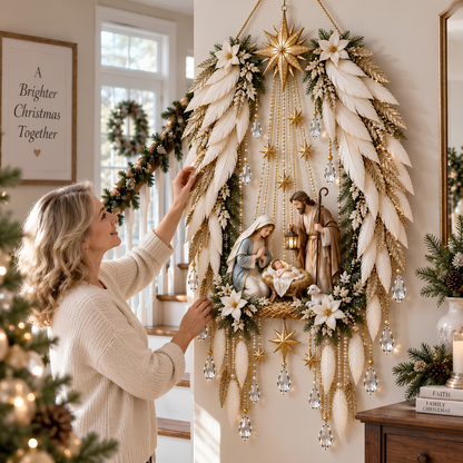✨ TODAY ONLY – 50% OFF! 👼 Heavenly Angel Wings Nativity Light 🪽