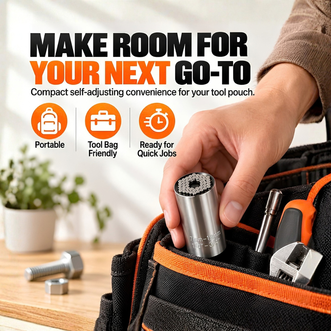 🔥 HOT SALE 49% OFF ⚙️ 2026 NEW 7–19mm Self-Adjusting Universal Socket Tool for Nuts & Bolts 🧰