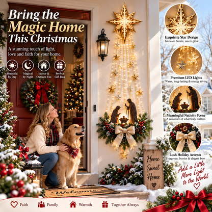 ✨ Last Day – 50% OFF! ✝️ Bethlehem Star of Faith – Lighted Nativity Wall Decor