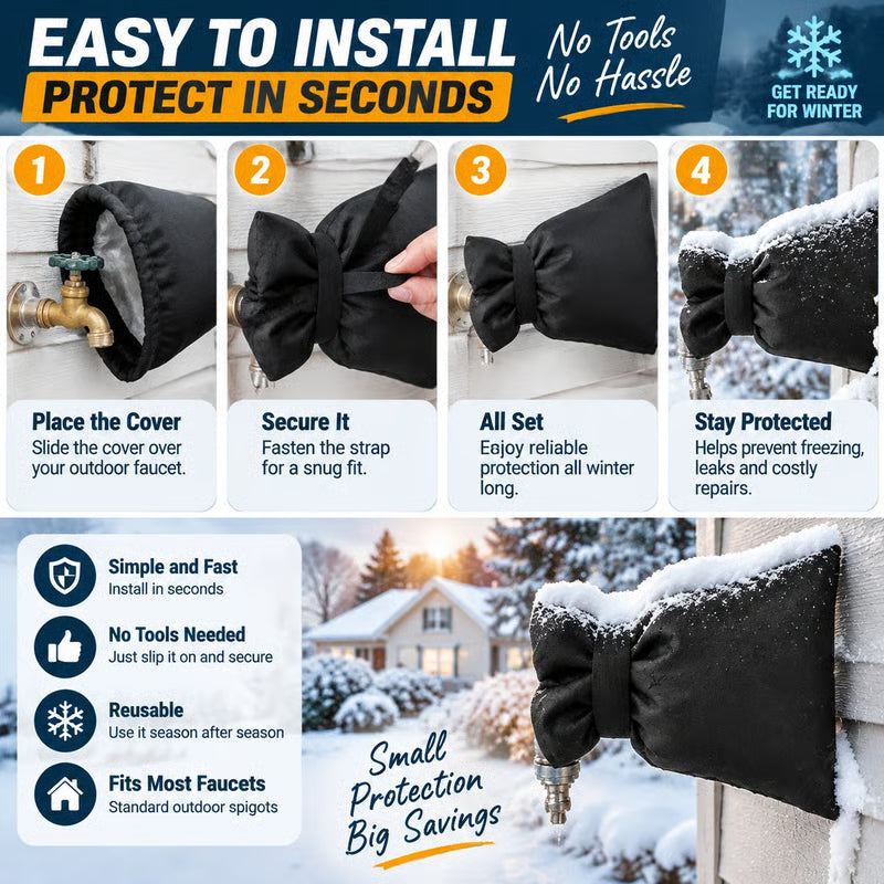 🔥 Black Friday 70% OFF ❄️ Outdoor Faucet Cover | Winter Freeze Protection Insulated Spigot Protector