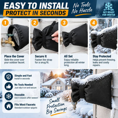 🔥 Black Friday 70% OFF ❄️ Outdoor Faucet Cover | Winter Freeze Protection Insulated Spigot Protector