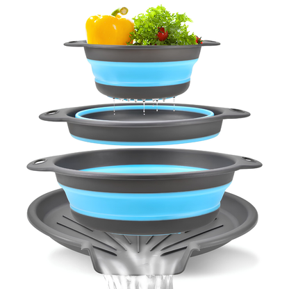 🔥 BLACK FRIDAY 70% OFF ⏰ 4-Piece Self-Draining Collapsible Colander Set 🥗