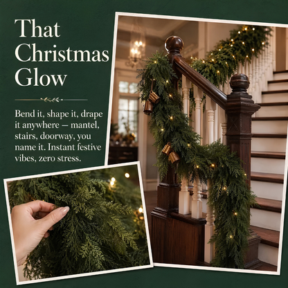 🚨 CLEARANCE SALE - 50% OFF 🎄 6ft Luxury Real-Touch Cedar Garland (2pcs/set)