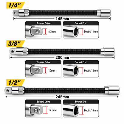 🚗 49% OFF 🔥 Flexible Socket Extension Rod Tool Set For Tight Spaces