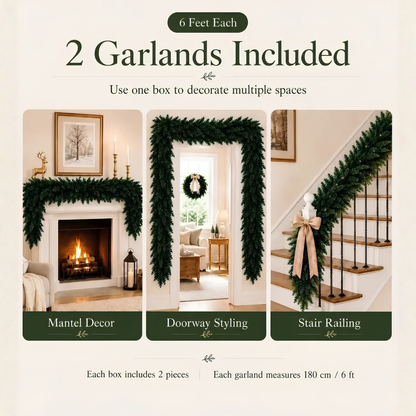 🚨 CLEARANCE SALE - 50% OFF 🎄 6ft Luxury Real-Touch Cedar Garland (2pcs/set)