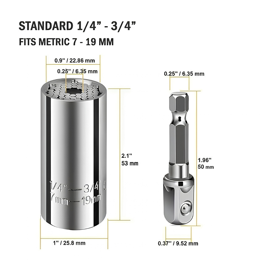 🔥 HOT SALE 49% OFF ⚙️ 2026 NEW 7–19mm Self-Adjusting Universal Socket Tool for Nuts & Bolts 🧰