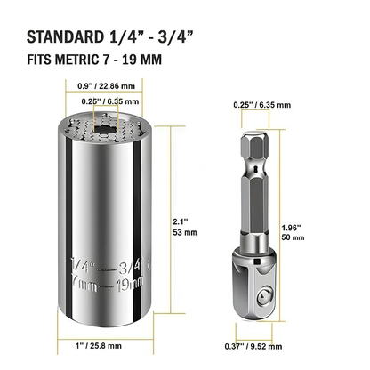🔥 HOT SALE 49% OFF ⚙️ 2026 NEW 7–19mm Self-Adjusting Universal Socket Tool for Nuts & Bolts 🧰