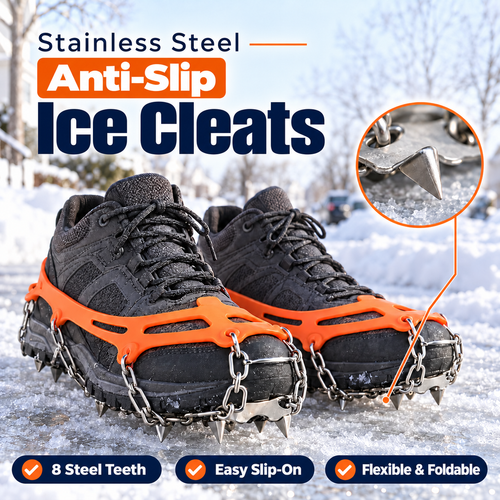 🔥 LIMITED DEAL 49% OFF ⏰ NEW 2026 Stainless Steel Anti-Slip Ice Cleats for Boots & Shoes