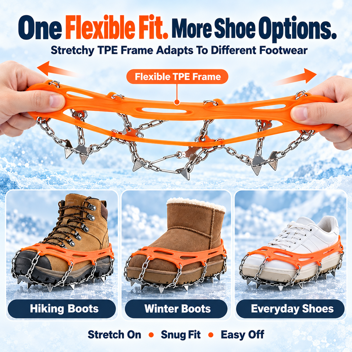 🔥 LIMITED DEAL 49% OFF ⏰ NEW 2026 Stainless Steel Anti-Slip Ice Cleats for Boots & Shoes