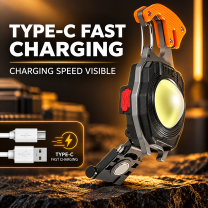 💥LAST DAY SALE 50%OFF💥💡8-in-1 Multifunctional Keychain Flashlight - Rechargeable Emergency Tool