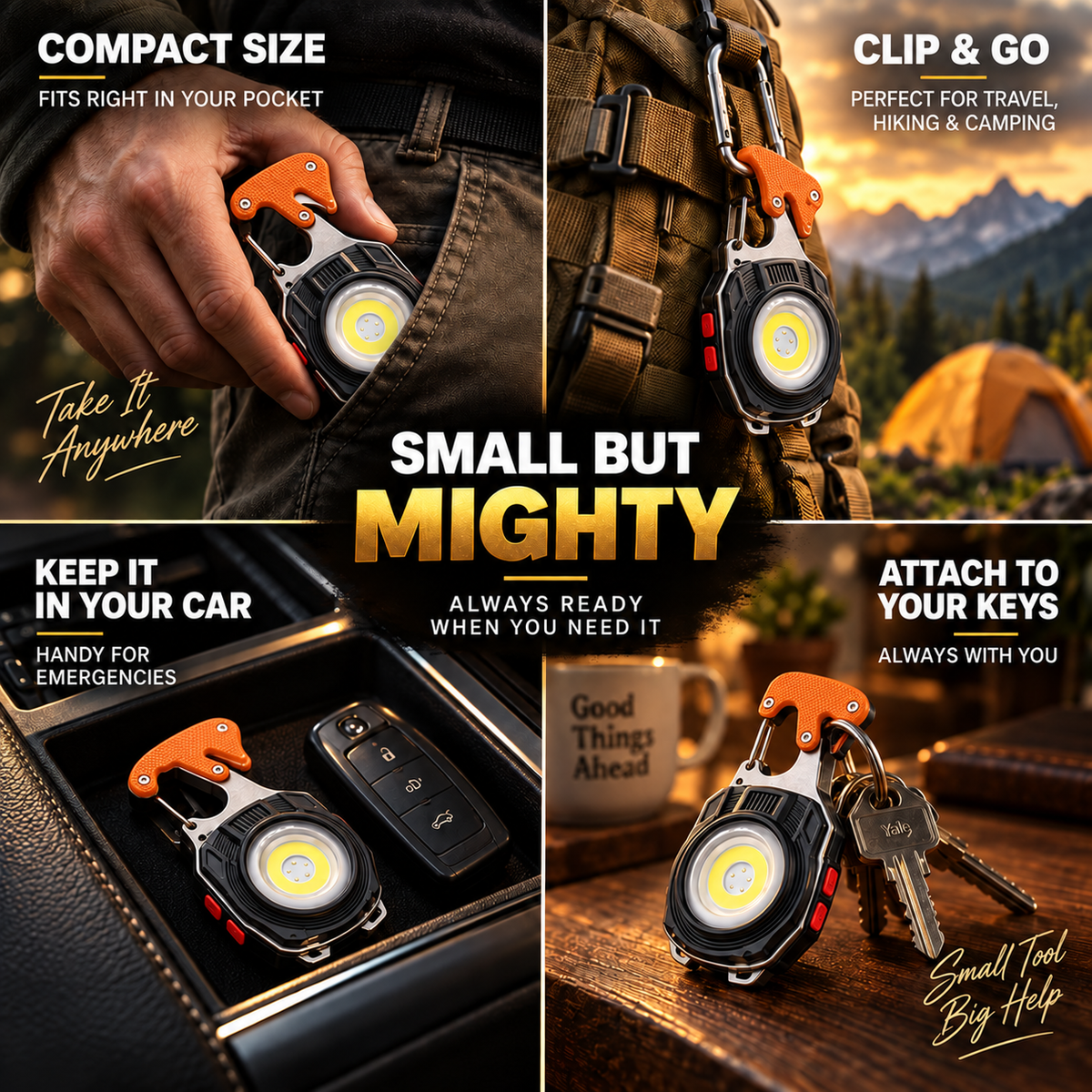 💥LAST DAY SALE 50%OFF💥💡8-in-1 Multifunctional Keychain Flashlight - Rechargeable Emergency Tool
