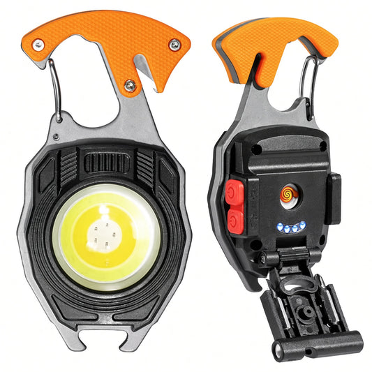 💥LAST DAY SALE 50%OFF💥💡8-in-1 Multifunctional Keychain Flashlight - Rechargeable Emergency Tool