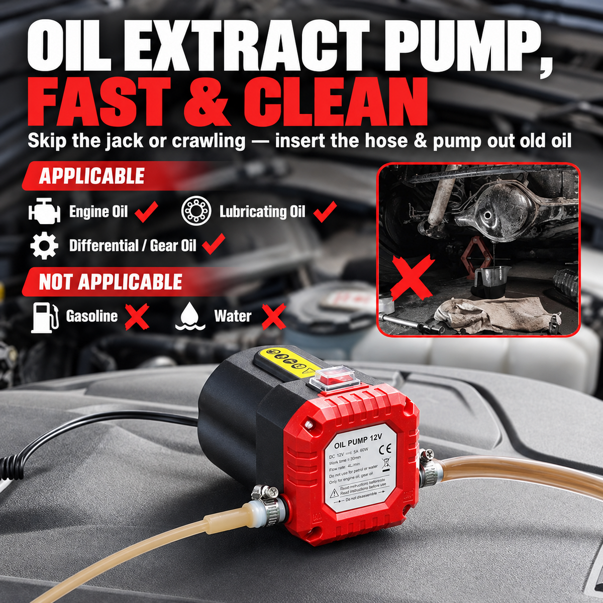 ✨ NEW UPGRADED - 30% OFF ✨ GARO 12V 80W Oil Extractor Pump